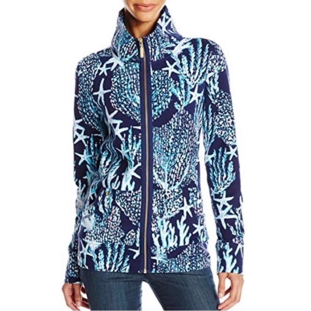 Lilly Pulitzer Leona Zip up jacket in Good Reef